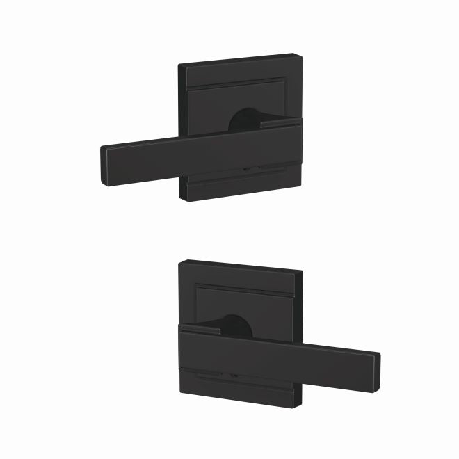 Schlage Custom Northbrook Lever With Upland Rosette Non Turning Double Dummy Pair in Flat Black finish