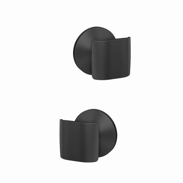 Schlage Custom Passage and Privacy Ganton Knob with Kinsler Rosette in Flat Black finish