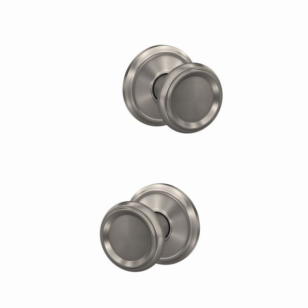 Schlage Custom Passage and Privacy Offerman Knob with Alden Rosette in Satin Nickel finish