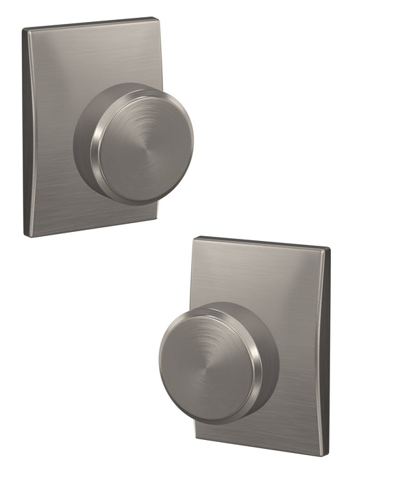 Schlage Custom Passage and Privacy Swanson Knob with Century Rosette in Satin Nickel finish