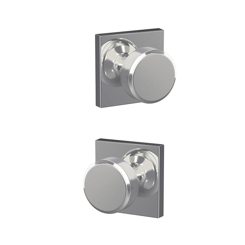 Schlage Custom Passage and Privacy Swanson Knob with Collins Rosette in Bright Chrome finish