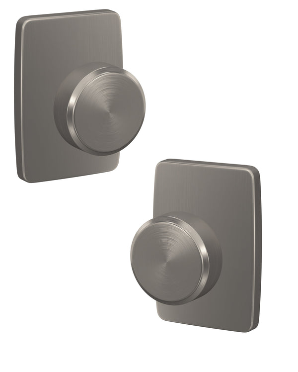 Schlage Custom Passage and Privacy Swanson Knob with Greene Rosette in Satin Nickel finish