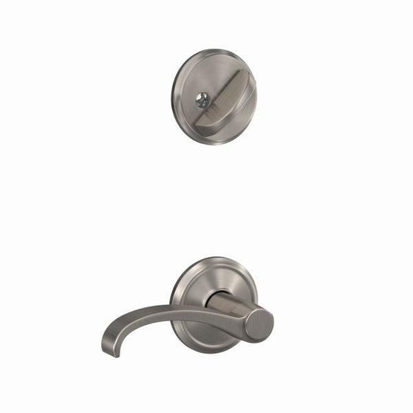 Schlage Custom Whitney Lever With Alden Rosette Interior Active Trim - Exterior Handleset Sold Separately in Satin Nickel finish