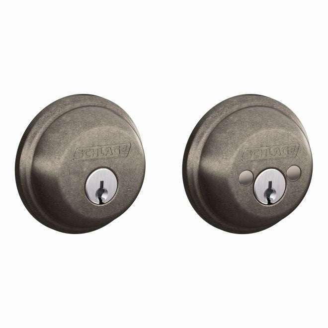 Schlage Double Cylinder Deadbolt in Distressed Nickel finish