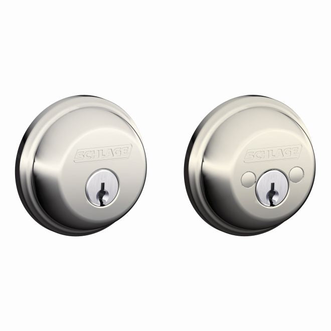 Schlage Double Cylinder Deadbolt in Polished Nickel finish