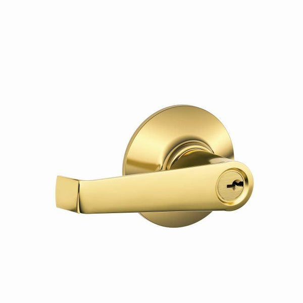 Schlage Elan Keyed Entry Lever in Lifetime Brass finish