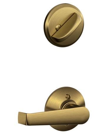 Schlage Elan Lever Interior Active Trim - Exterior Handleset Sold Separately in Antique Brass finish