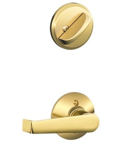 Schlage Elan Lever Interior Active Trim - Exterior Handleset Sold Separately in Bright Brass finish