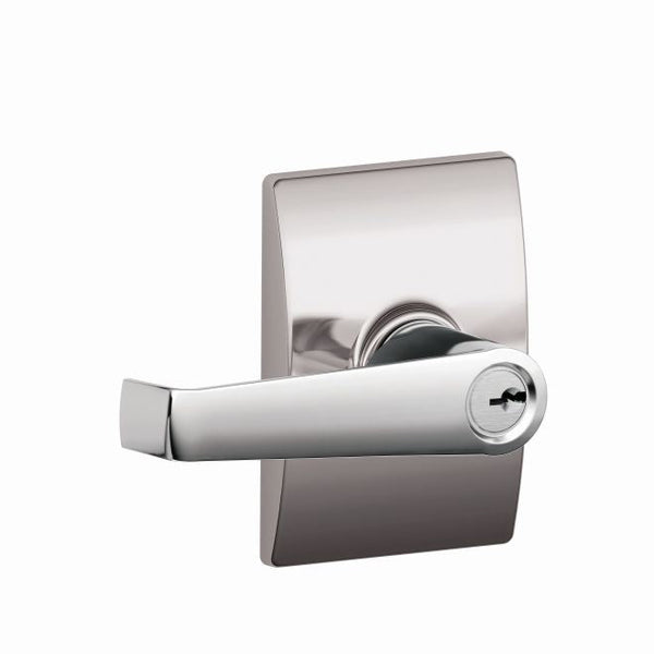 Schlage Elan Lever With Century Rosette Keyed Entry Lock in Bright Chrome finish