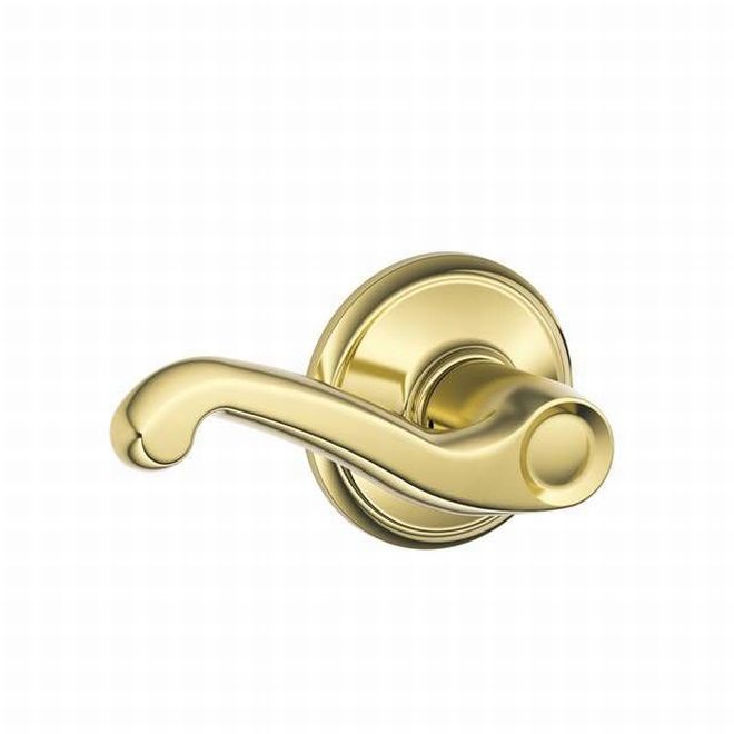 Schlage Flair Passage Lever in Bright Brass finish