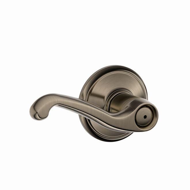 Schlage Flair Privacy Lever in Antique Pewter finish