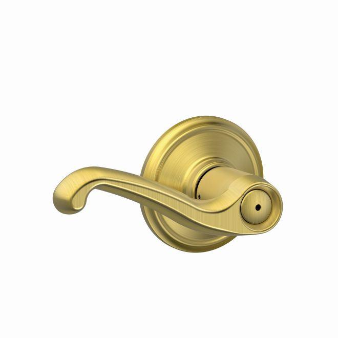 Schlage Flair Privacy Lever in Satin Brass finish