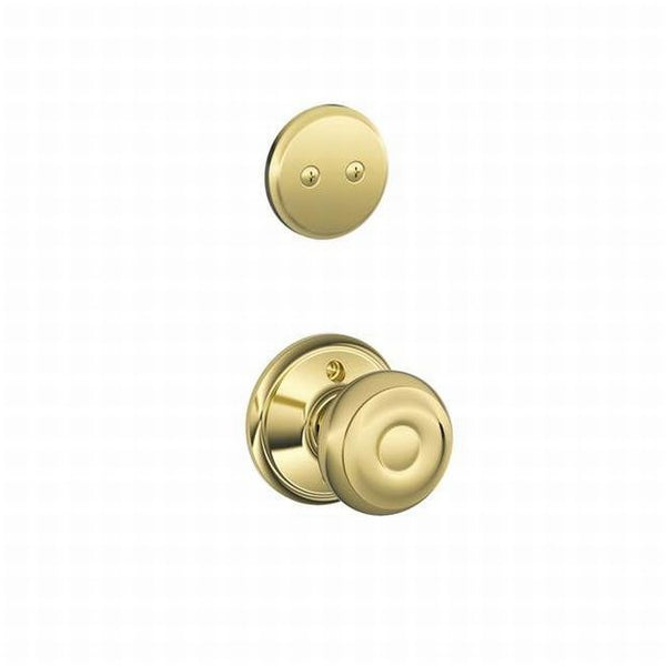 Schlage Georgian Dummy Knob Interior Trim - Exterior Handleset Sold Separately in Bright Brass finish