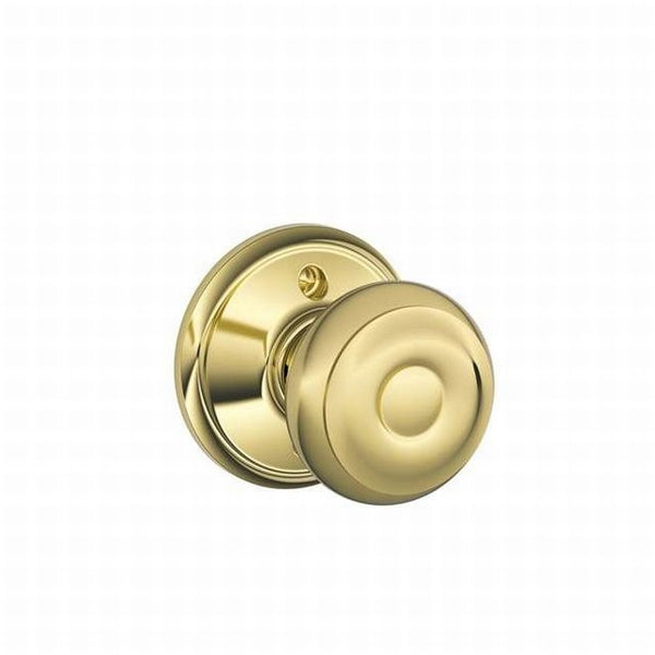 Schlage Georgian Knob Half Dummy in Bright Brass finish