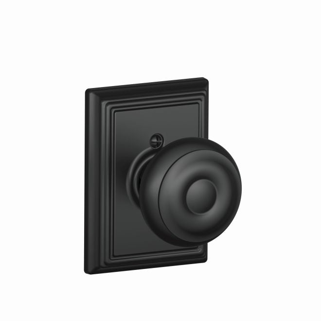 Schlage Georgian Knob Half Dummy With Addison Rosette in Flat Black finish