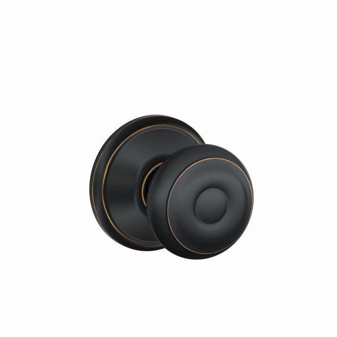 Schlage Georgian Passage Knob in Aged Bronze finish