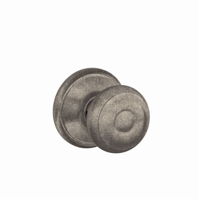 Schlage Georgian Passage Knob in Distressed Nickel finish