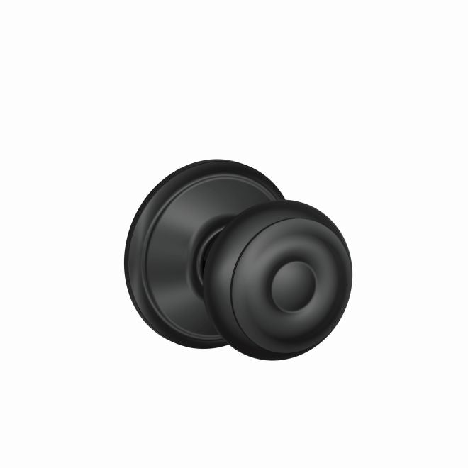 Schlage Georgian Passage Knob in Flat Black finish