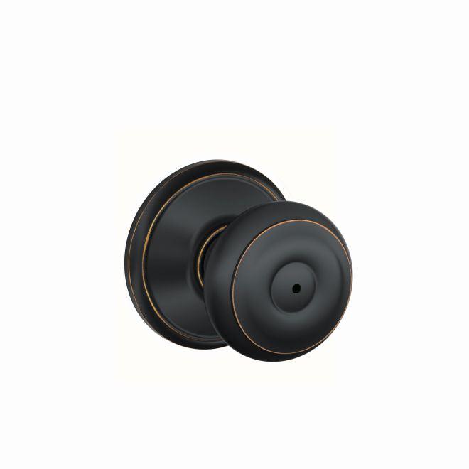 Schlage Georgian Privacy Knob in Aged Bronze finish