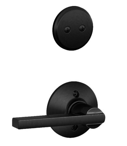 Schlage Latitude Dummy Lever Interior Trim - Exterior Handleset Sold Separately in Flat Black finish