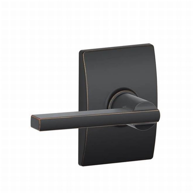 Schlage Latitude Dummy Lever With Century Rosette Interior Trim - Exterior Handleset Sold Separately in Aged Bronze finish