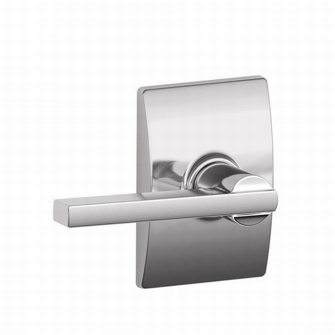 Schlage Latitude Dummy Lever With Century Rosette Interior Trim - Exterior Handleset Sold Separately in Bright Chrome finish