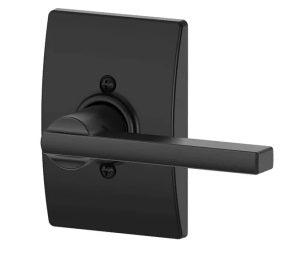 Schlage Latitude Dummy Lever With Century Rosette Interior Trim - Exterior Handleset Sold Separately in Flat Black finish