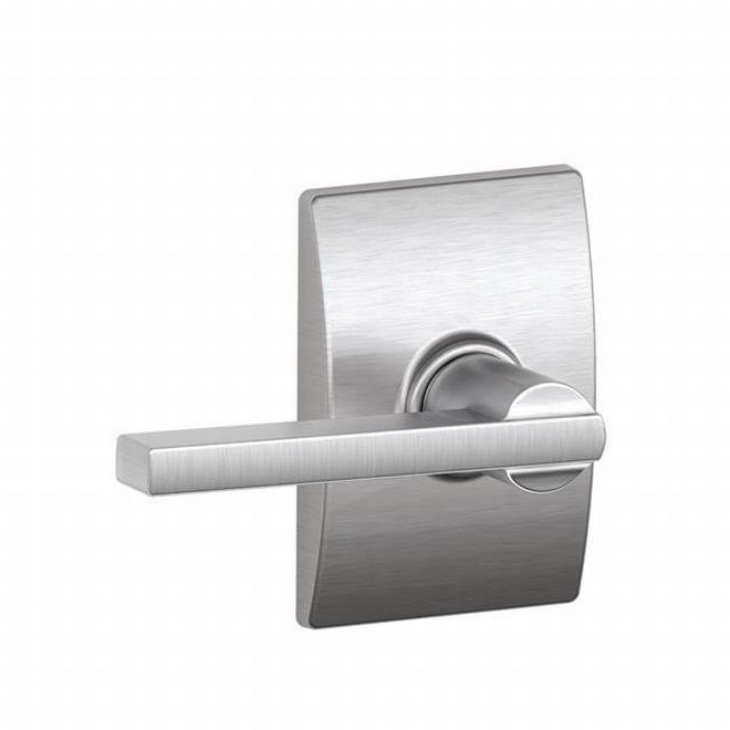 Schlage Latitude Dummy Lever With Century Rosette Interior Trim - Exterior Handleset Sold Separately in Satin Chrome finish