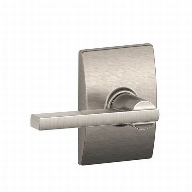 Schlage Latitude Dummy Lever With Century Rosette Interior Trim - Exterior Handleset Sold Separately in Satin Nickel finish