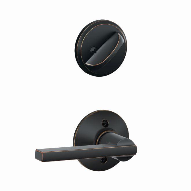 Schlage Latitude Lever Interior Active Trim - Exterior Handleset Sold Separately in Aged Bronze finish