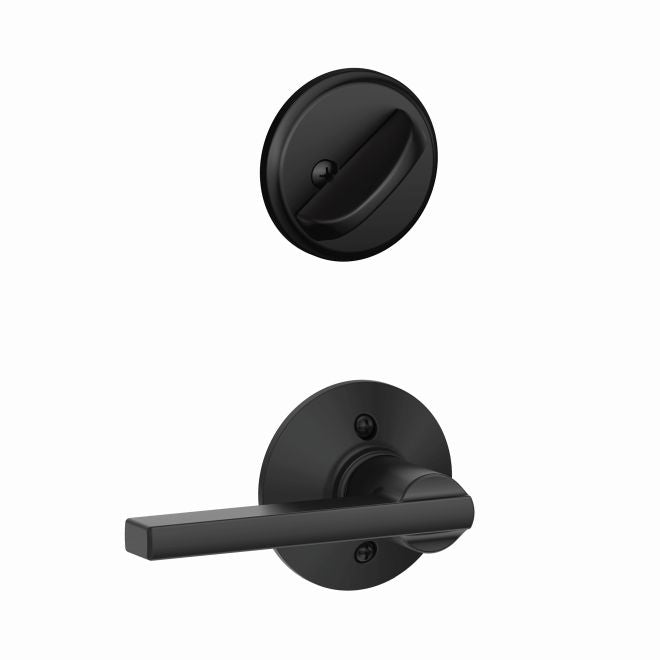 Schlage Latitude Lever Interior Active Trim - Exterior Handleset Sold Separately in Flat Black finish