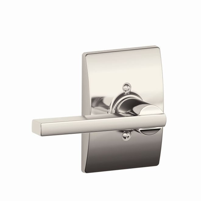 Schlage Latitude Lever With Century Rosette Half Dummy in Polished Nickel finish