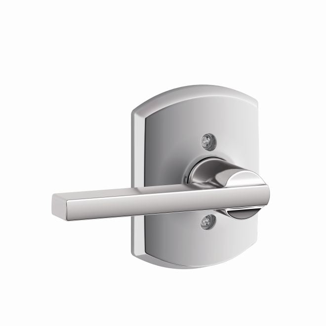 Schlage Latitude Lever With Greenwich Rosette Half Dummy in Bright Chrome finish