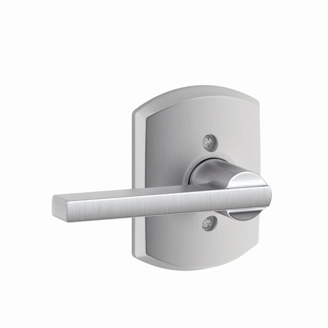 Schlage Latitude Lever With Greenwich Rosette Half Dummy in Satin Chrome finish