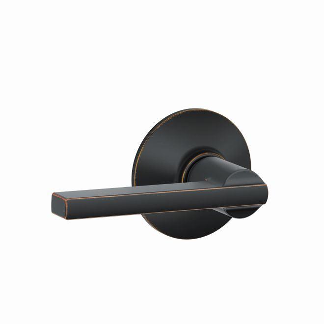 Schlage Latitude Passage Lever in Aged Bronze finish