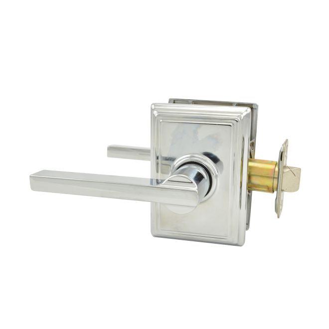 Schlage Latitude Passage Lever With Addison Rosette in Bright Chrome finish