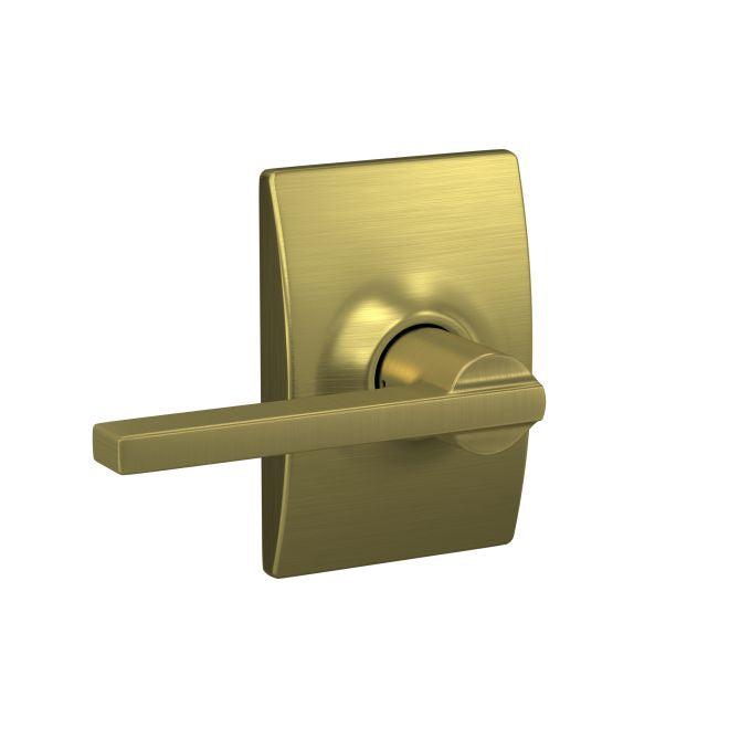 Schlage Latitude Passage Lever With Century Rosette in Satin Brass finish