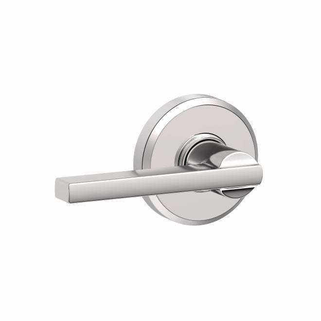 Schlage Latitude Passage Lever With Greyson Rosette in Bright Chrome finish