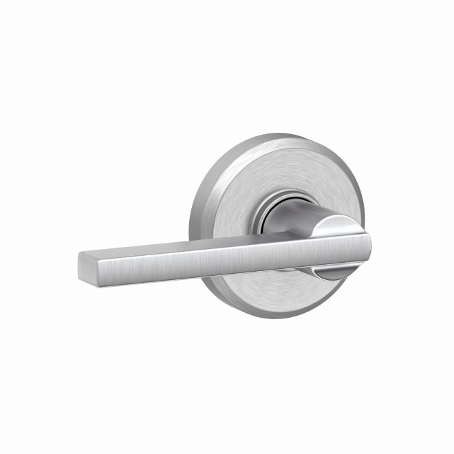 Schlage Latitude Passage Lever With Greyson Rosette in Satin Chrome finish