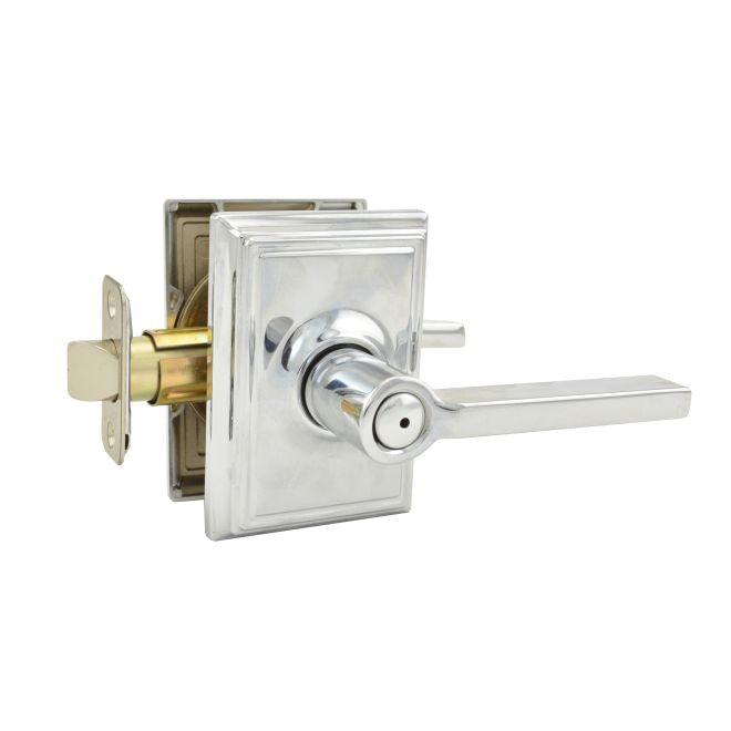 Schlage Latitude Privacy Lever With Addison Rosette in Bright Chrome finish