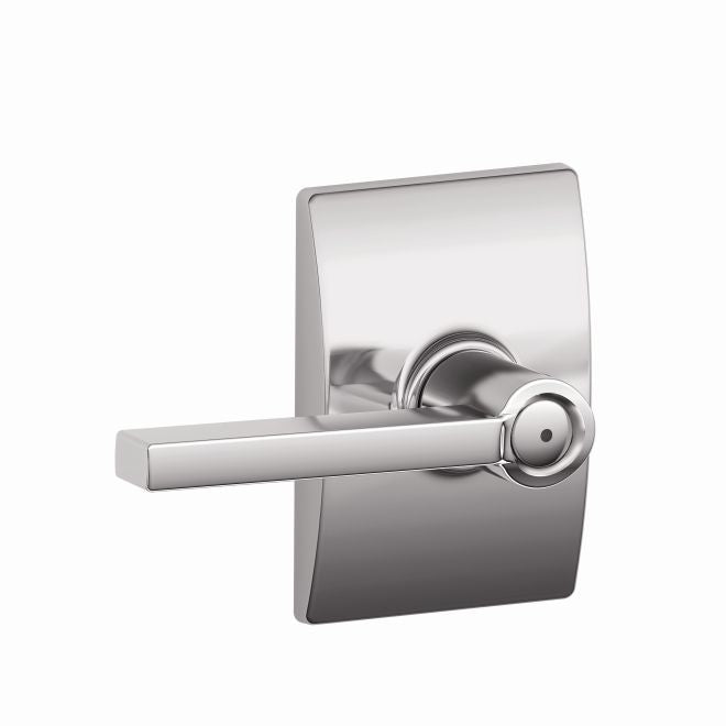 Schlage Latitude Privacy Lever With Century Rosette in Bright Chrome finish