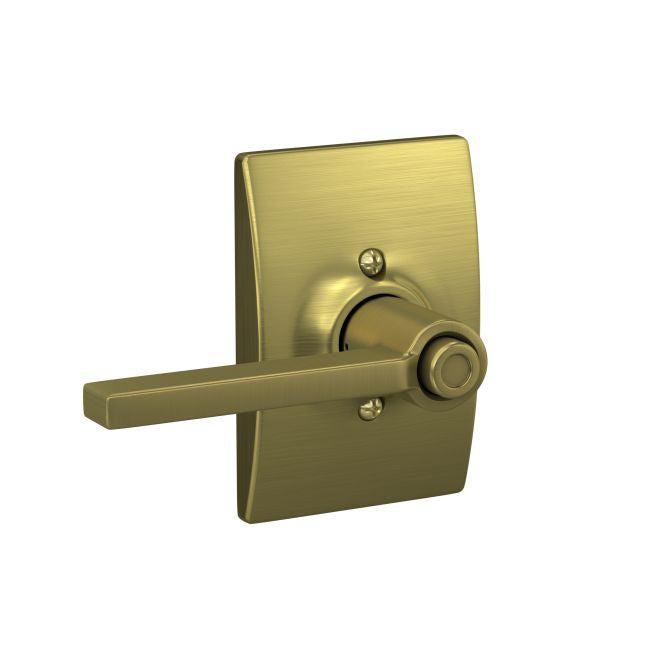 Schlage Latitude Privacy Lever With Century Rosette in Satin Brass finish