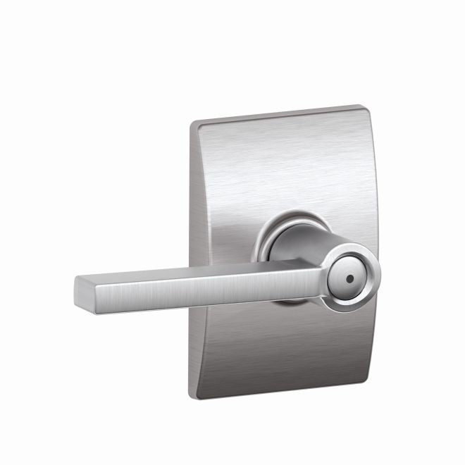 Schlage Latitude Privacy Lever With Century Rosette in Satin Chrome finish