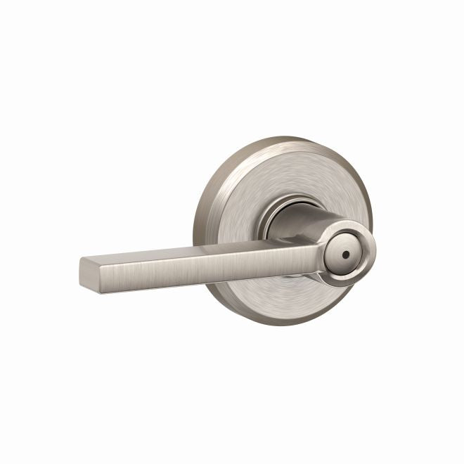 Schlage Latitude Privacy Lever With Greyson Rosette in Satin Nickel finish