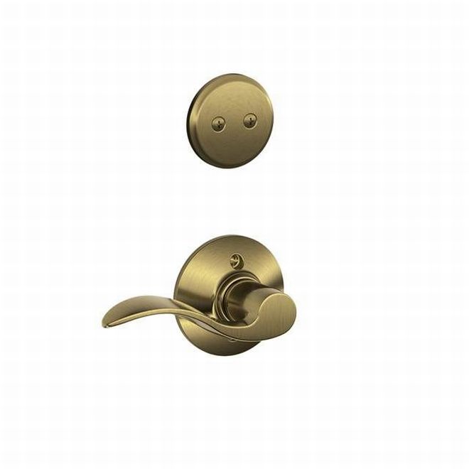 Schlage Left Hand Accent Dummy Lever Interior Trim - Exterior Handleset Sold Separately in Antique Brass finish