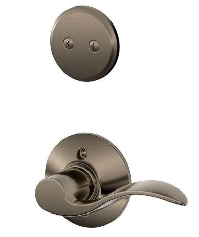 Schlage Left Hand Accent Dummy Lever Interior Trim - Exterior Handleset Sold Separately in Antique Pewter finish