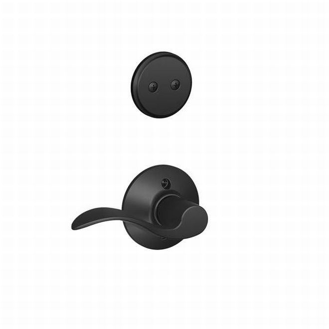 Schlage Left Hand Accent Dummy Lever Interior Trim - Exterior Handleset Sold Separately in Flat Black finish