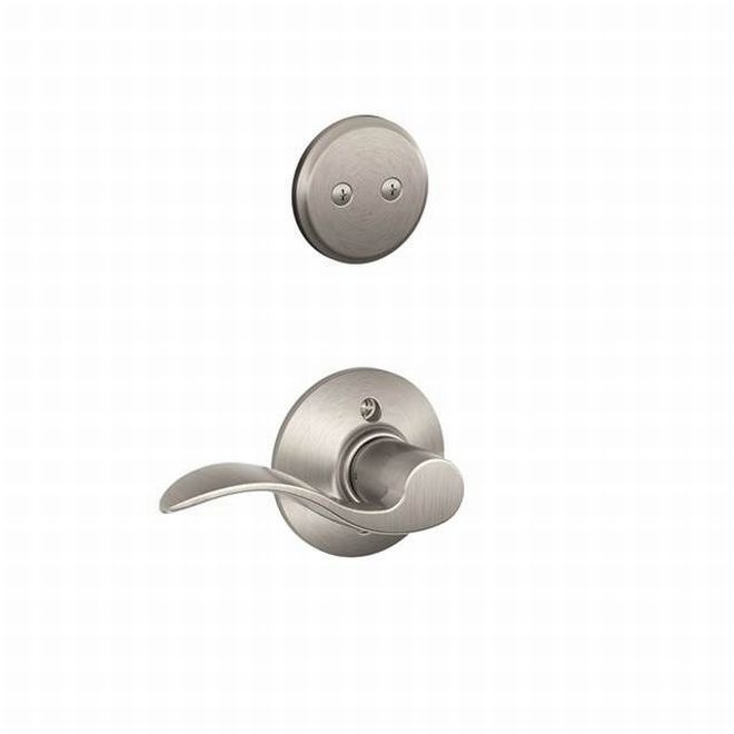 Schlage Left Hand Accent Dummy Lever Interior Trim - Exterior Handleset Sold Separately in Satin Nickel finish