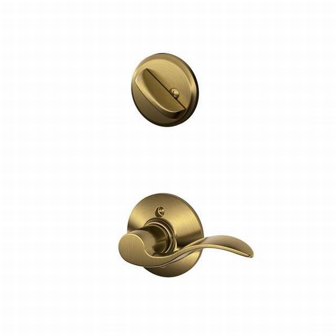 Schlage Left Hand Accent Lever Interior Active Trim - Exterior Handleset Sold Separately in Antique Brass finish