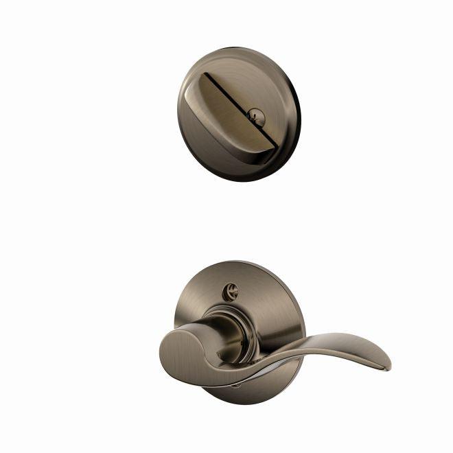 Schlage Left Hand Accent Lever Interior Active Trim - Exterior Handleset Sold Separately in Antique Pewter finish